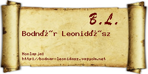 Bodnár Leonidász névjegykártya